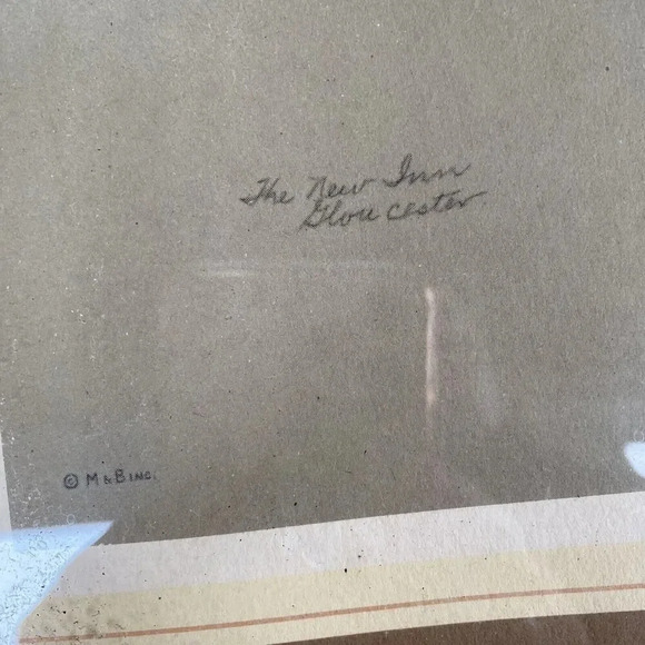 VTG Clyde Cole The New Inn Hotel Gloucester Color Art Print Signed And Framed - Picture 4 of 10